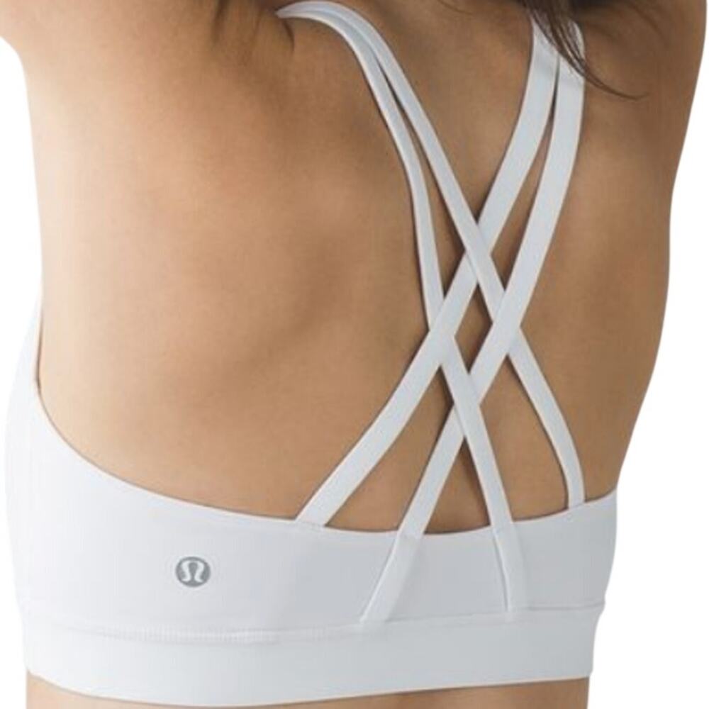 Lululemon Energy Bra Racerback Double Strap Wicking Medium Support White 6